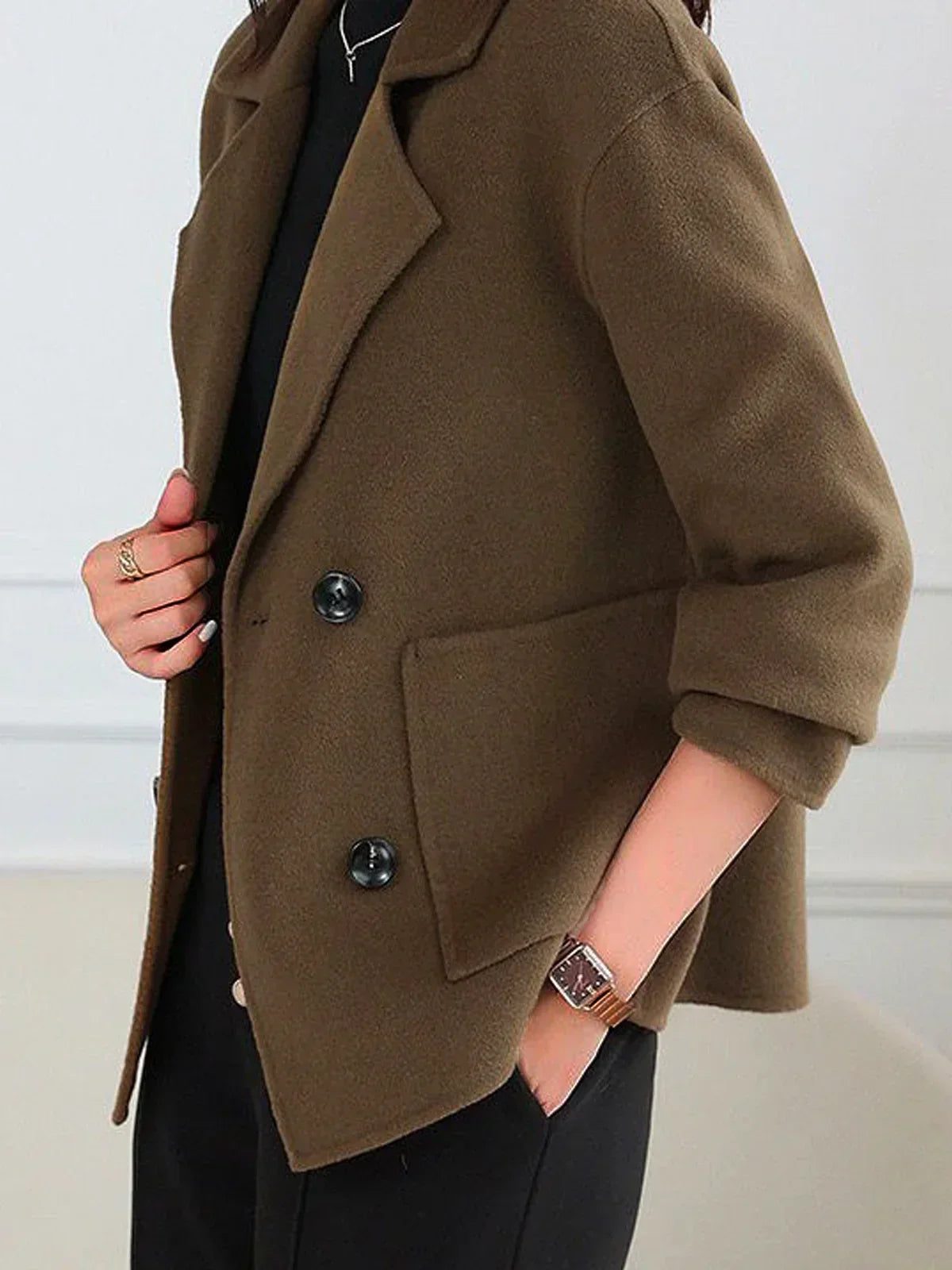 EP | Manteau décontracté à col revers Simple
