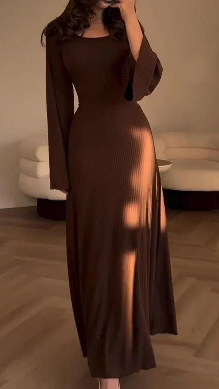EP | Robe tricotée élégante avec lien à la taille