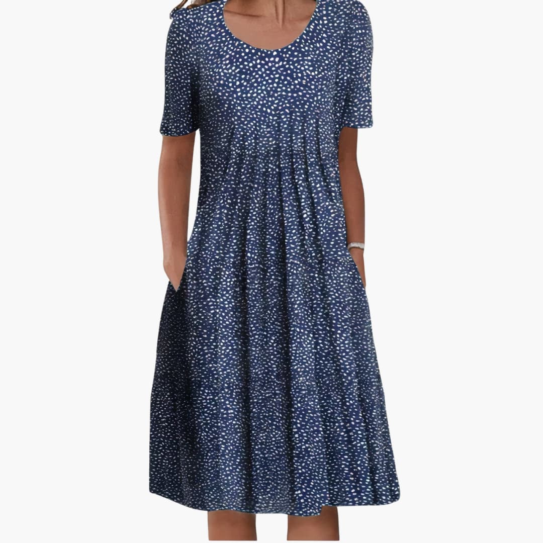EP | Robe midi d'été pour femme avec imprimé floral et manches courtes