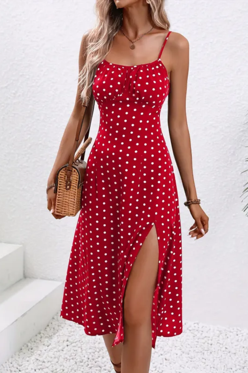 EP | Robe fendue à pois pour femme