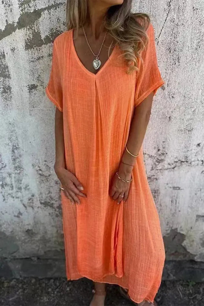EP | Confortable robe longue avec décolleté en V