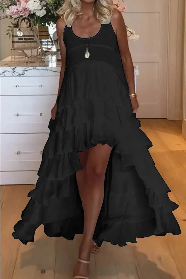 EP | Belle robe femme courte devant et longue derrière avec volants