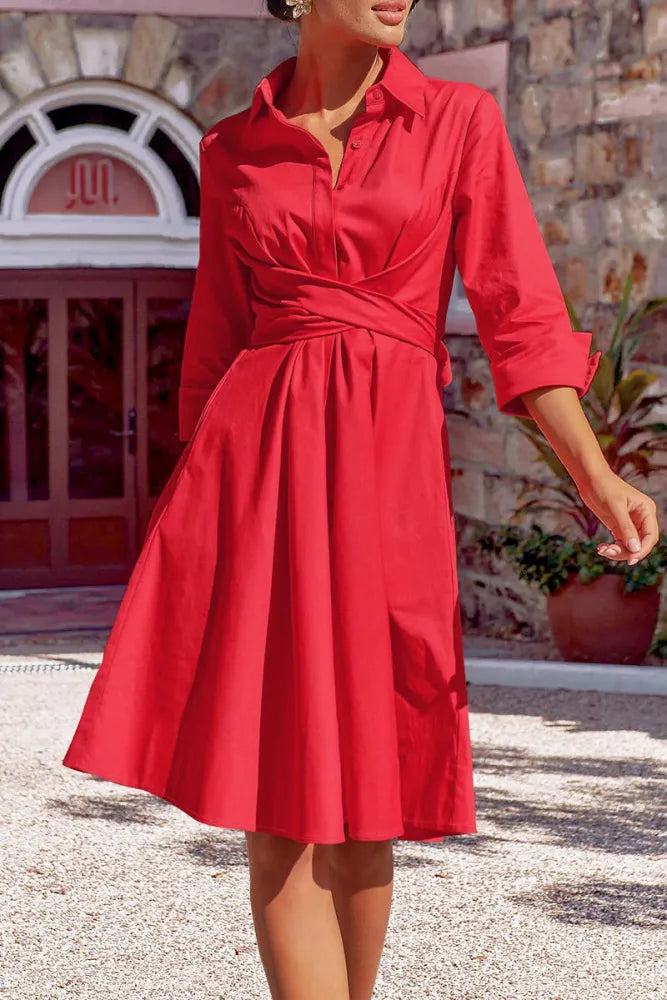 EP | robe avec noeud croisé et boutons