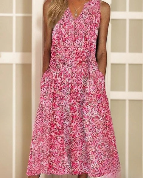 EP | Maxi-robe décontractée avec motif floral et décolleté en V