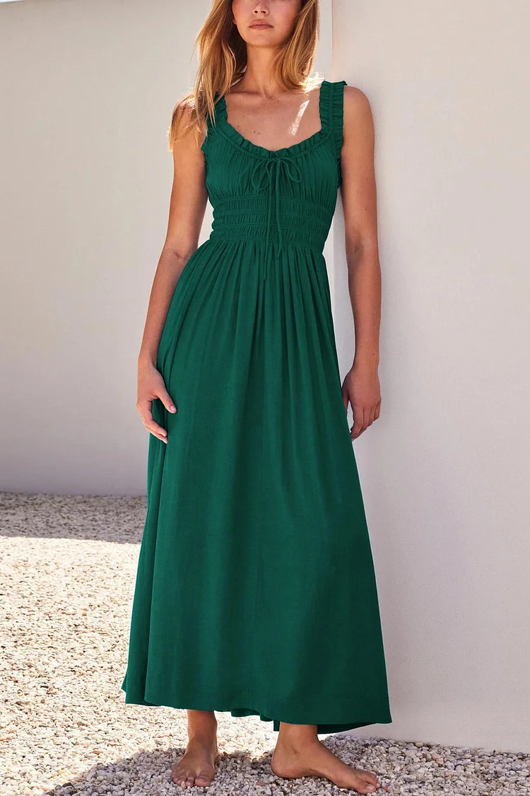 EP | Robe midi avec décolleté en V et noeud