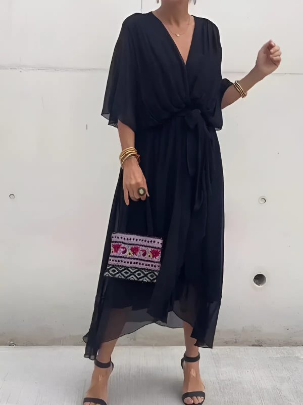 EP | Robe midi intemporelle en optique cache-cœur