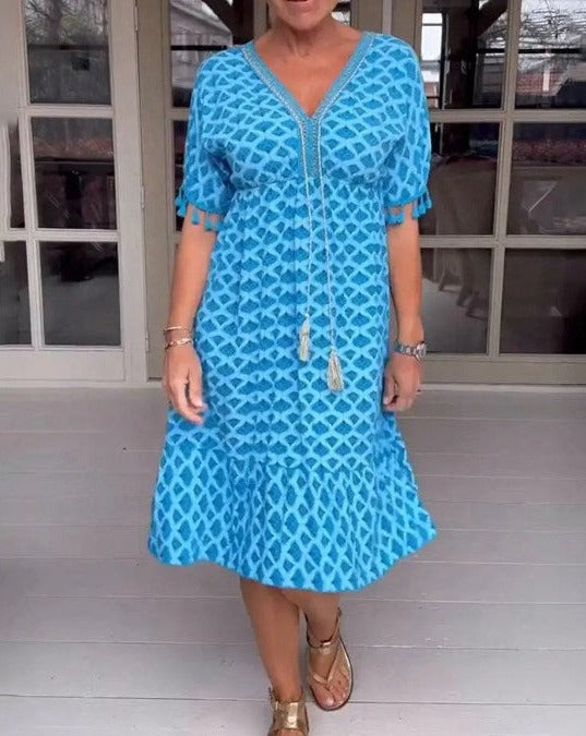 EP | Robe midi confortable et ample avec décolleté en V
