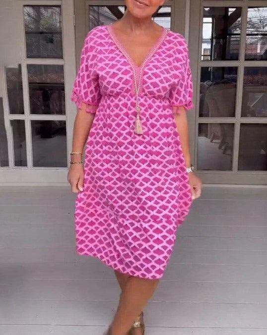 EP | Robe midi confortable et ample avec décolleté en V