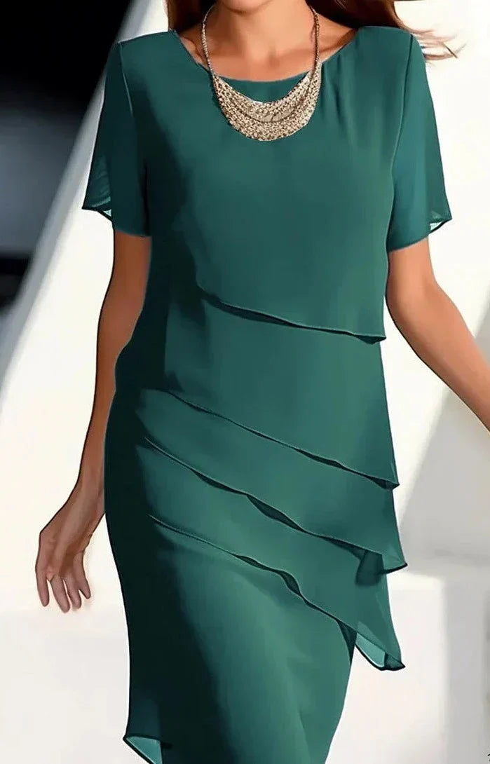 ND | Robe midi en mousseline de soie à superpositions