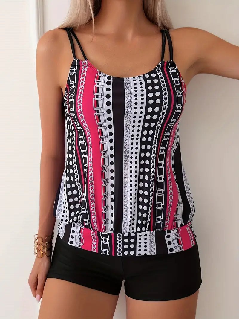 ND | Tankini rayé imprimé