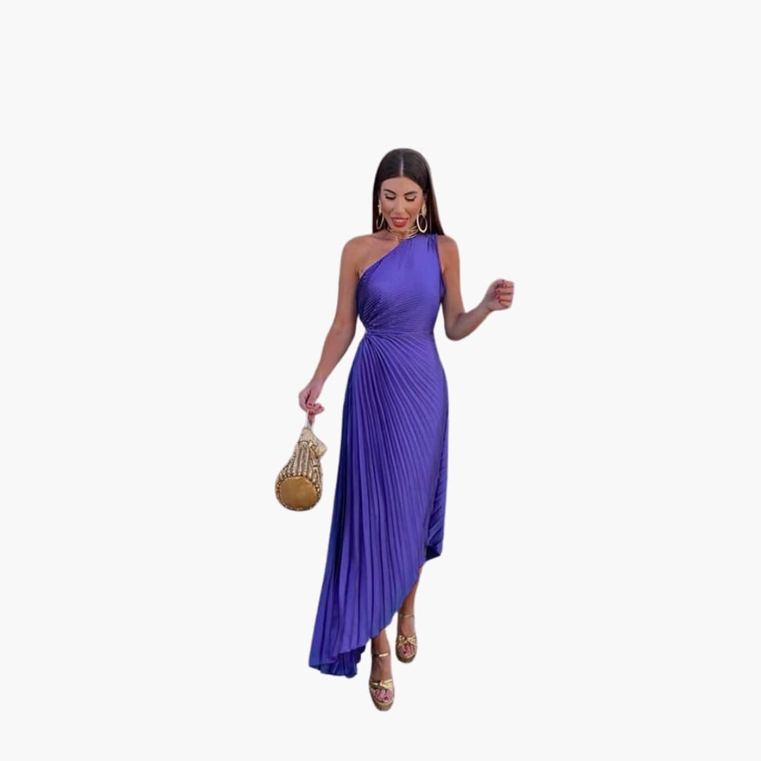 EP | Robe midi pour femme avec une épaule et un ourlet asymétrique