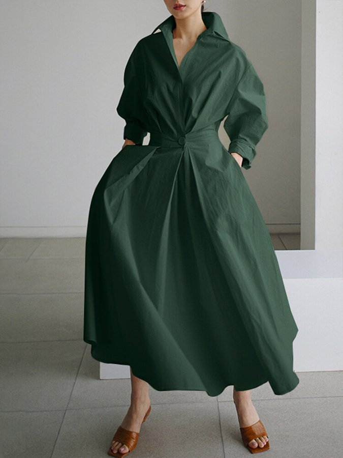 EP | Robe midi chic avec fermeture à boutons