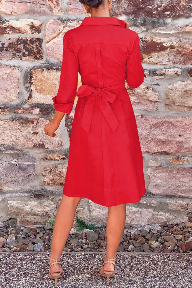 EP | robe avec noeud croisé et boutons