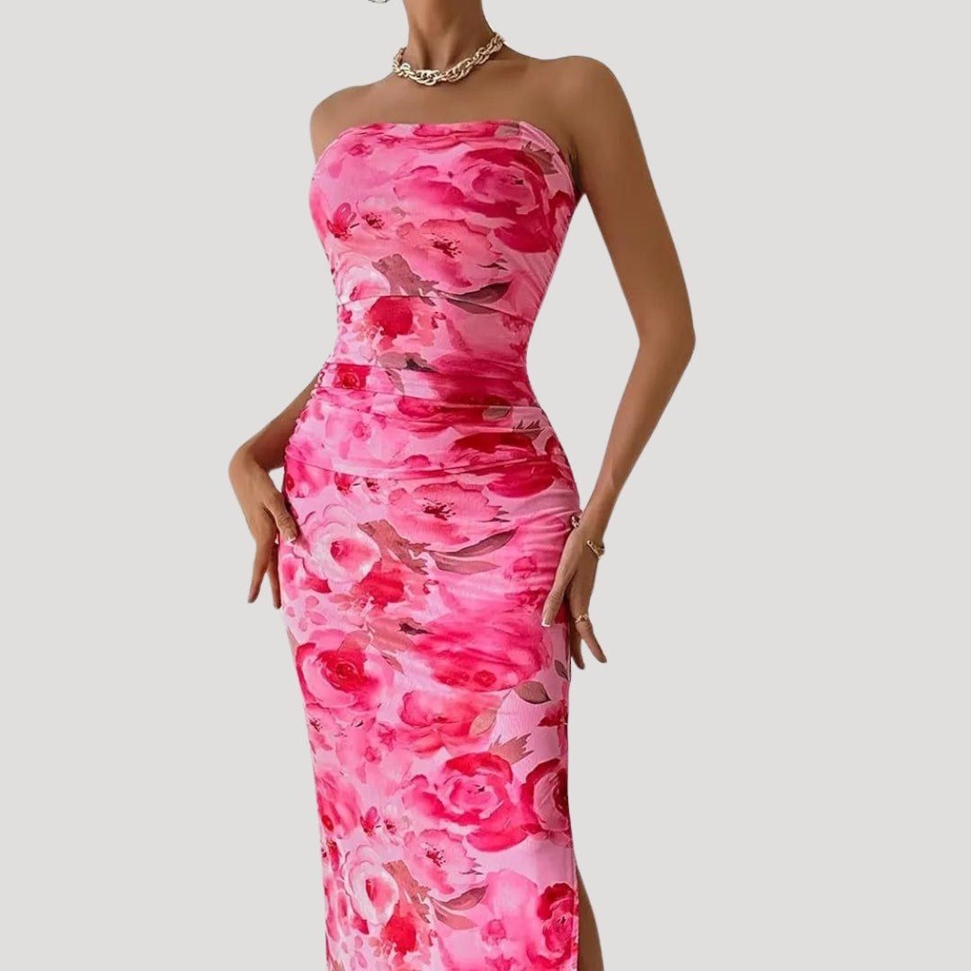 EP | Robe midi d'été florale pour femmes pour les occasions de vacances