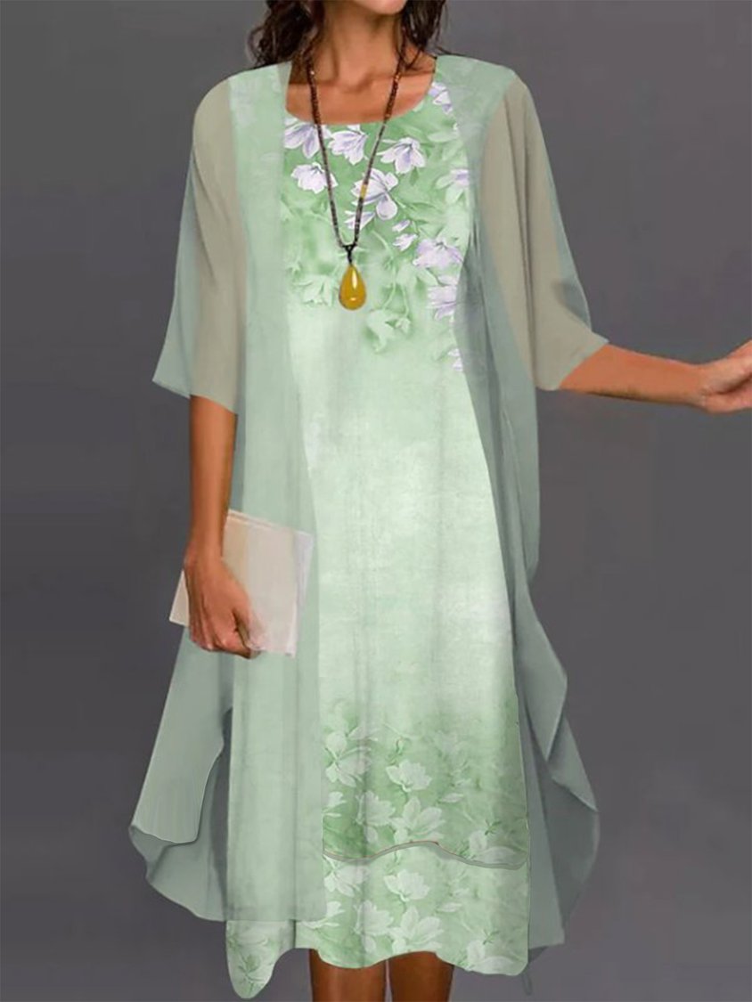 EP | robe midi deux pièces avec motif floral pour femme AH315