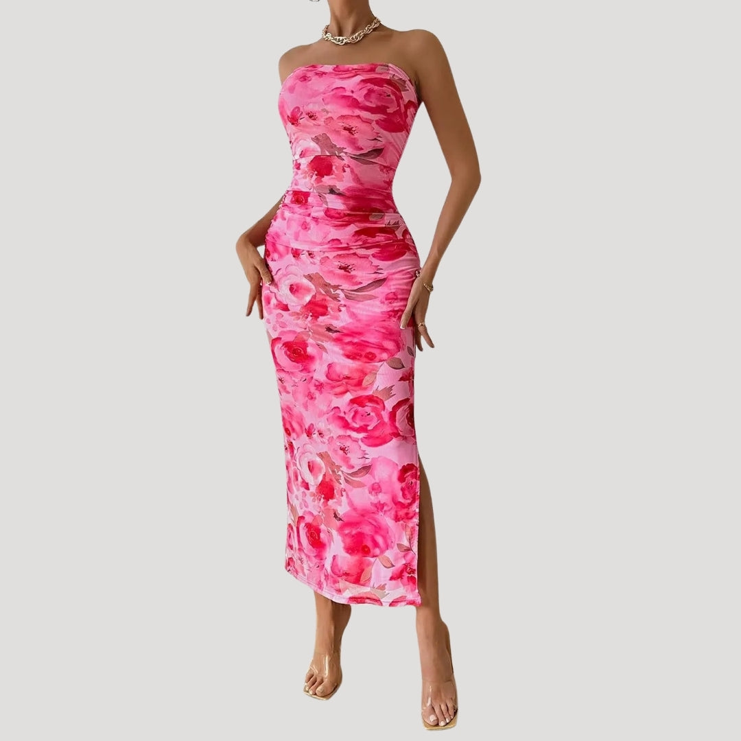 EP | Robe midi d'été florale pour femmes pour les occasions de vacances