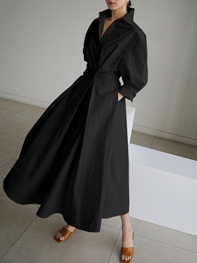 EP | Robe midi chic avec fermeture à boutons