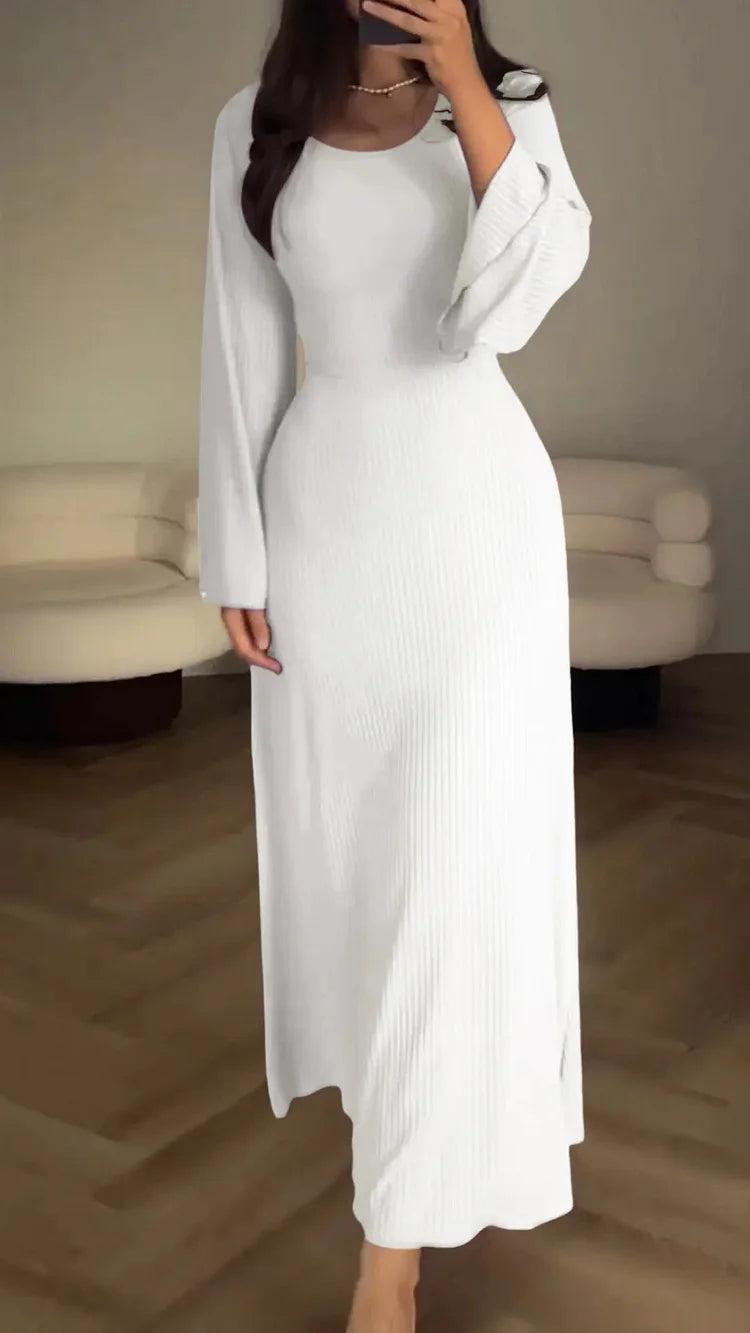 EP | Robe tricotée élégante avec lien à la taille