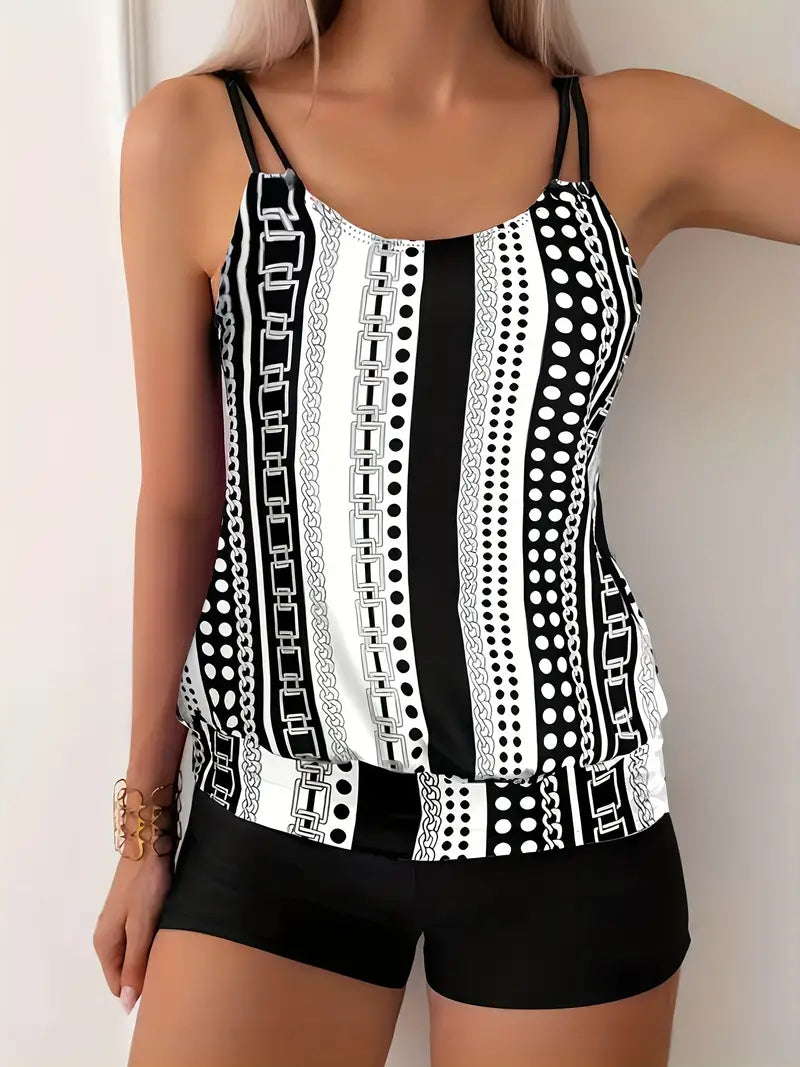 ND | Tankini rayé imprimé