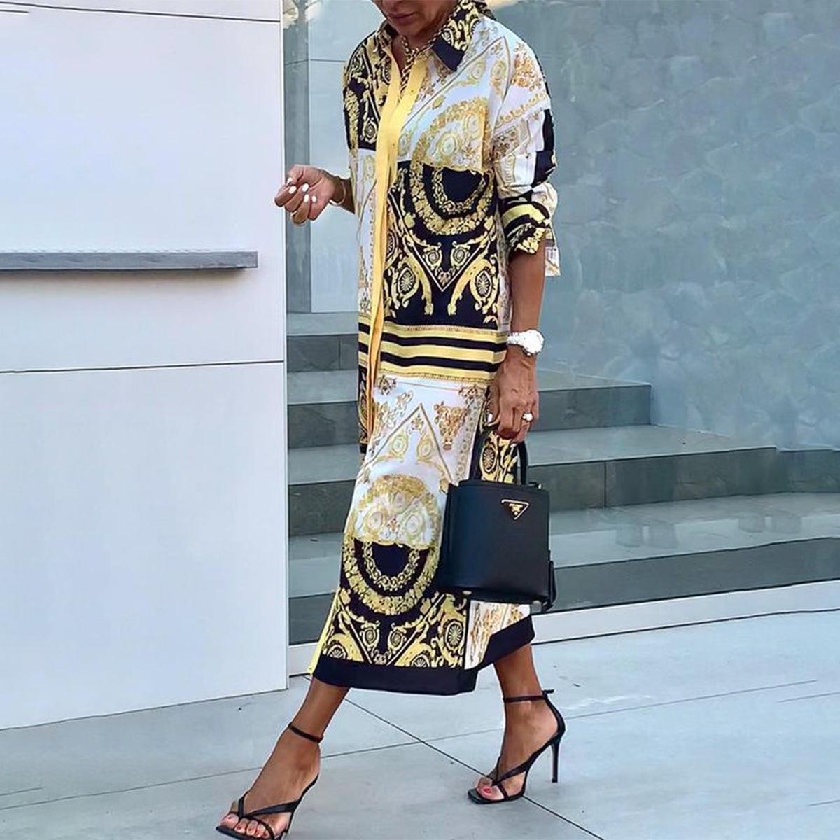 EP | Robe maxi manches longues col V Groovy