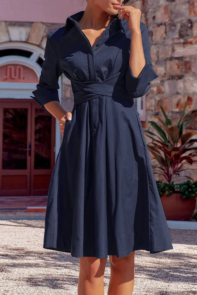 EP | robe avec noeud croisé et boutons