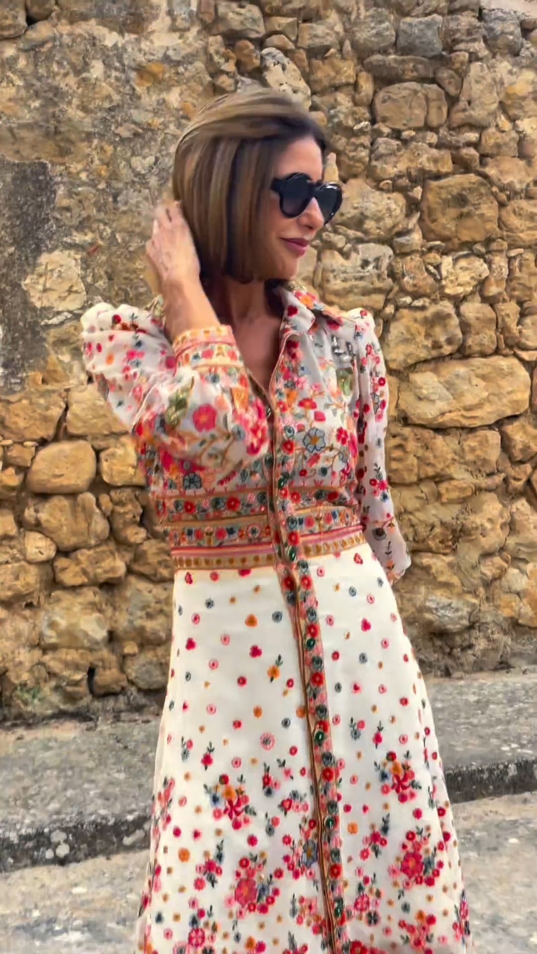 EP | Maxi-robe élégante avec imprimé floral et col
