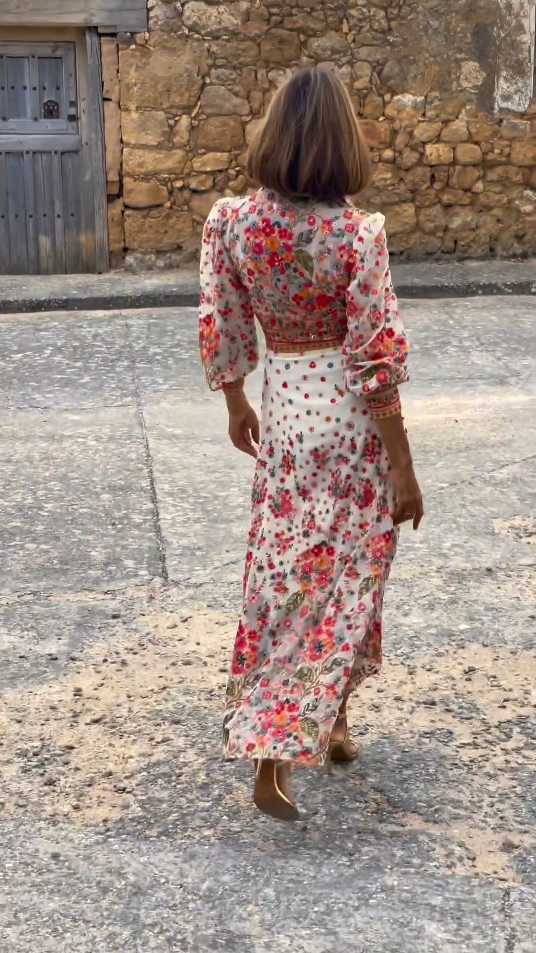 EP | Maxi-robe élégante avec imprimé floral et col