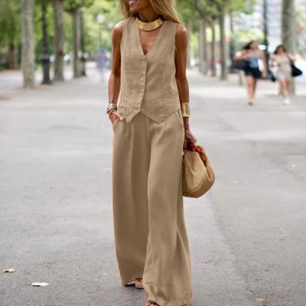 ND | Ensemble élégant pour femmes - top et pantalon