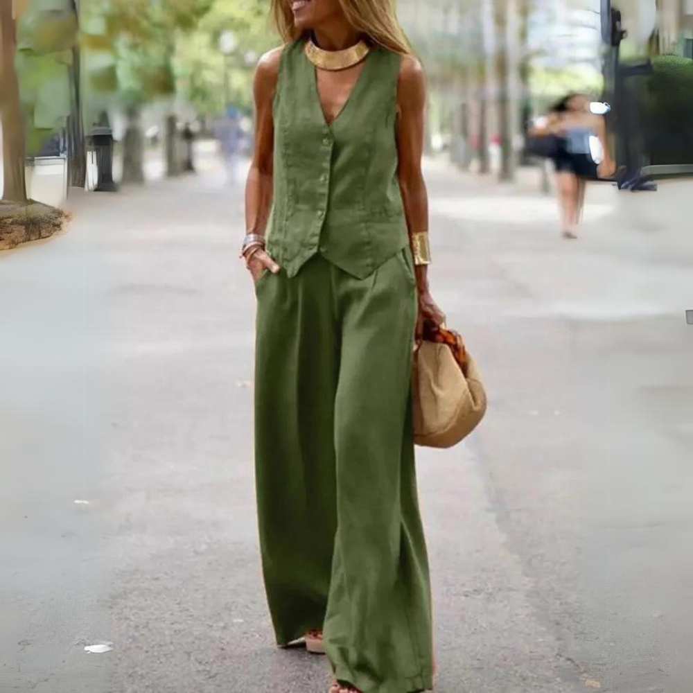 ND | Ensemble élégant pour femmes - top et pantalon