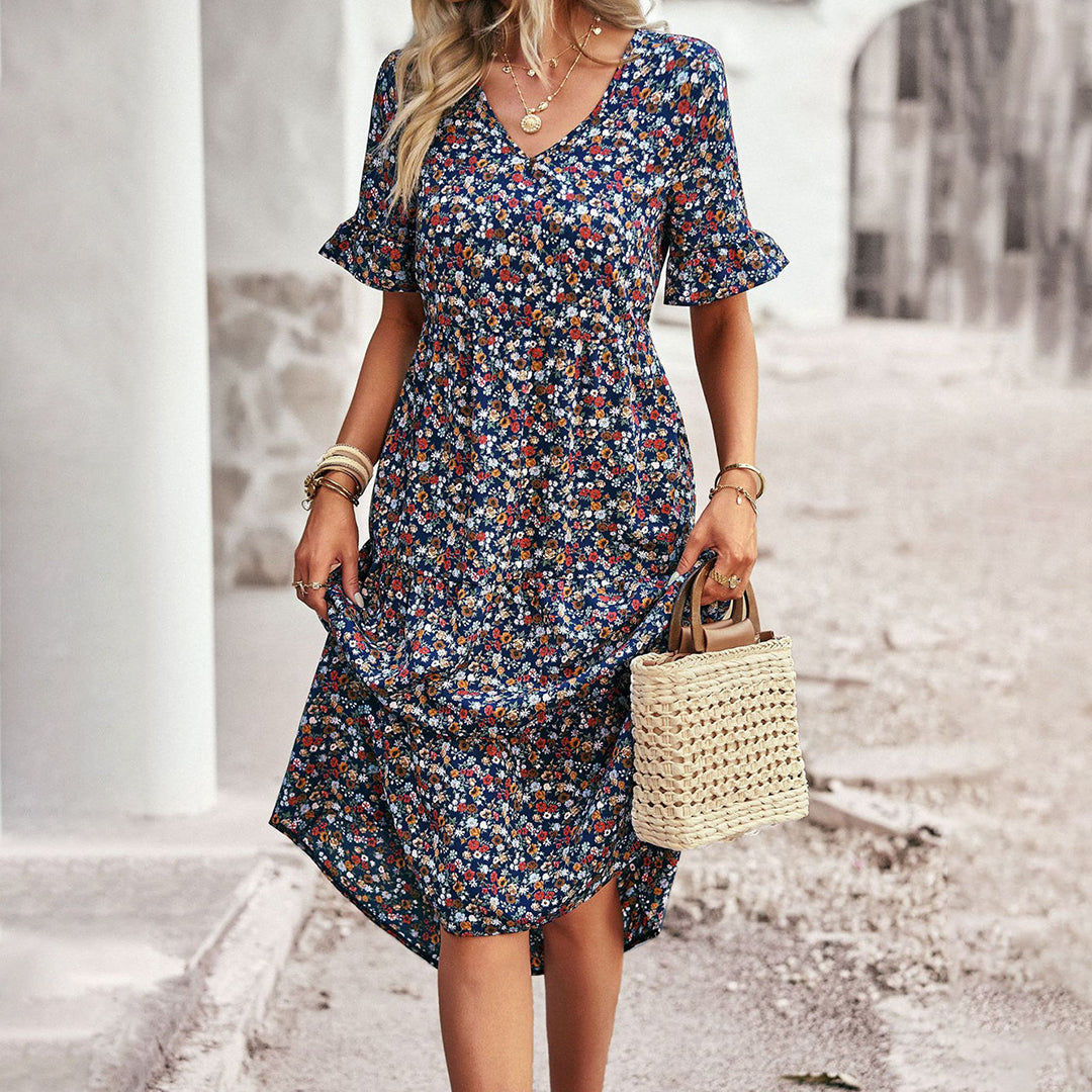EP | Robe midi élégante à fleurs