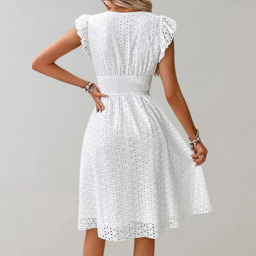 EP | Robe midi avec broderie anglaise