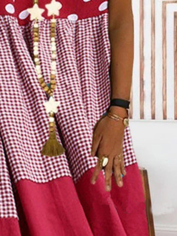 EP | Robe midi patchwork à carreaux imprimés