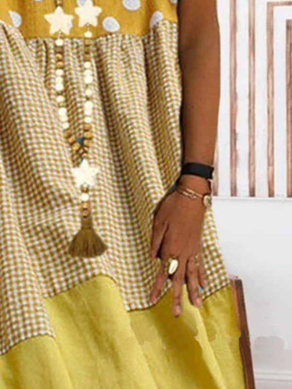 EP | Robe midi patchwork à carreaux imprimés