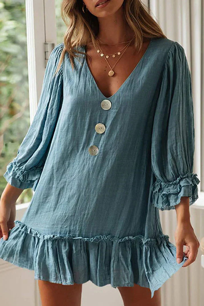 EP | Robes patchwork unies avec décolleté en V - la simplicité à la mode