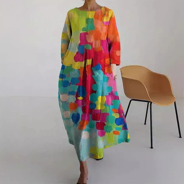 ND | Robe d'été élégante et colorée avec imprimé