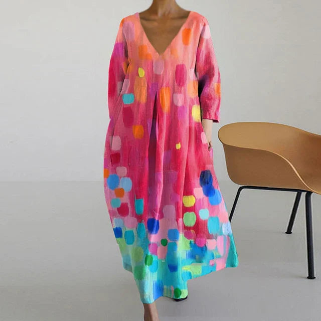 ND | Robe d'été élégante et colorée avec imprimé