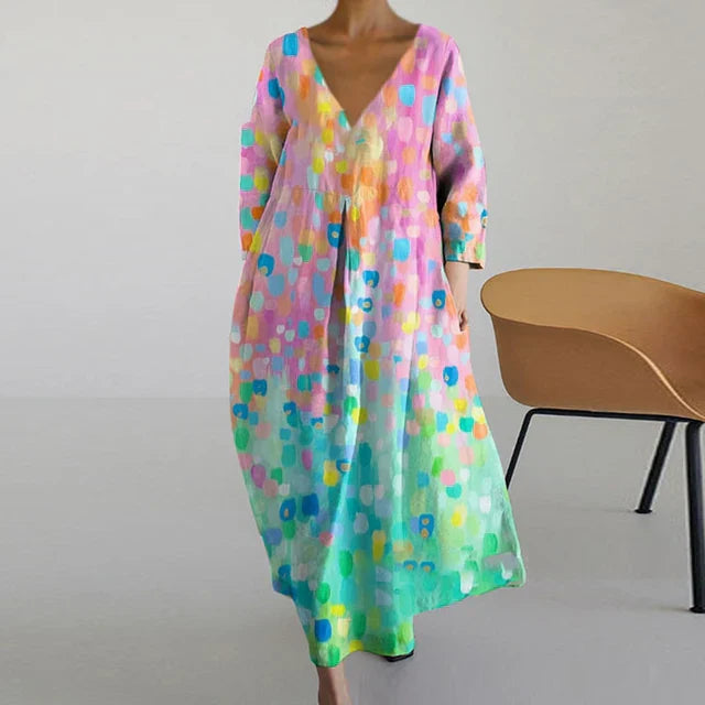 ND | Robe d'été élégante et colorée avec imprimé