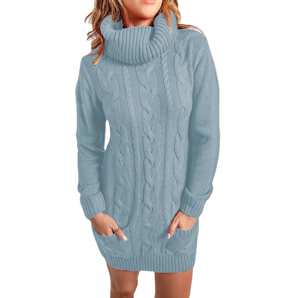 EP | Robe élégante à demi-col en coton doux