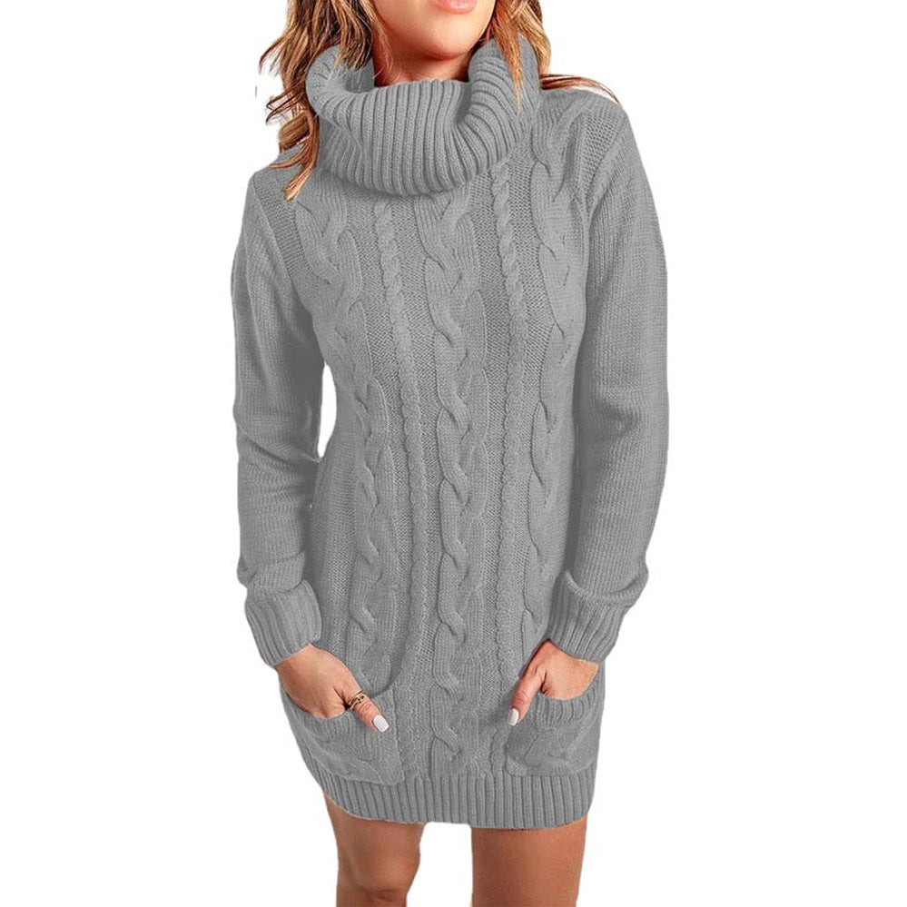 EP | Robe élégante à demi-col en coton doux