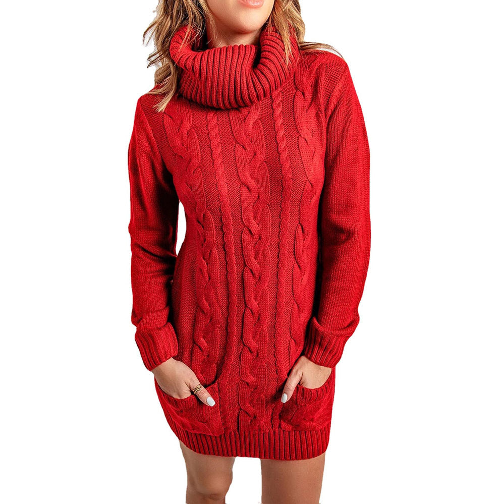 EP | Robe élégante à demi-col en coton doux
