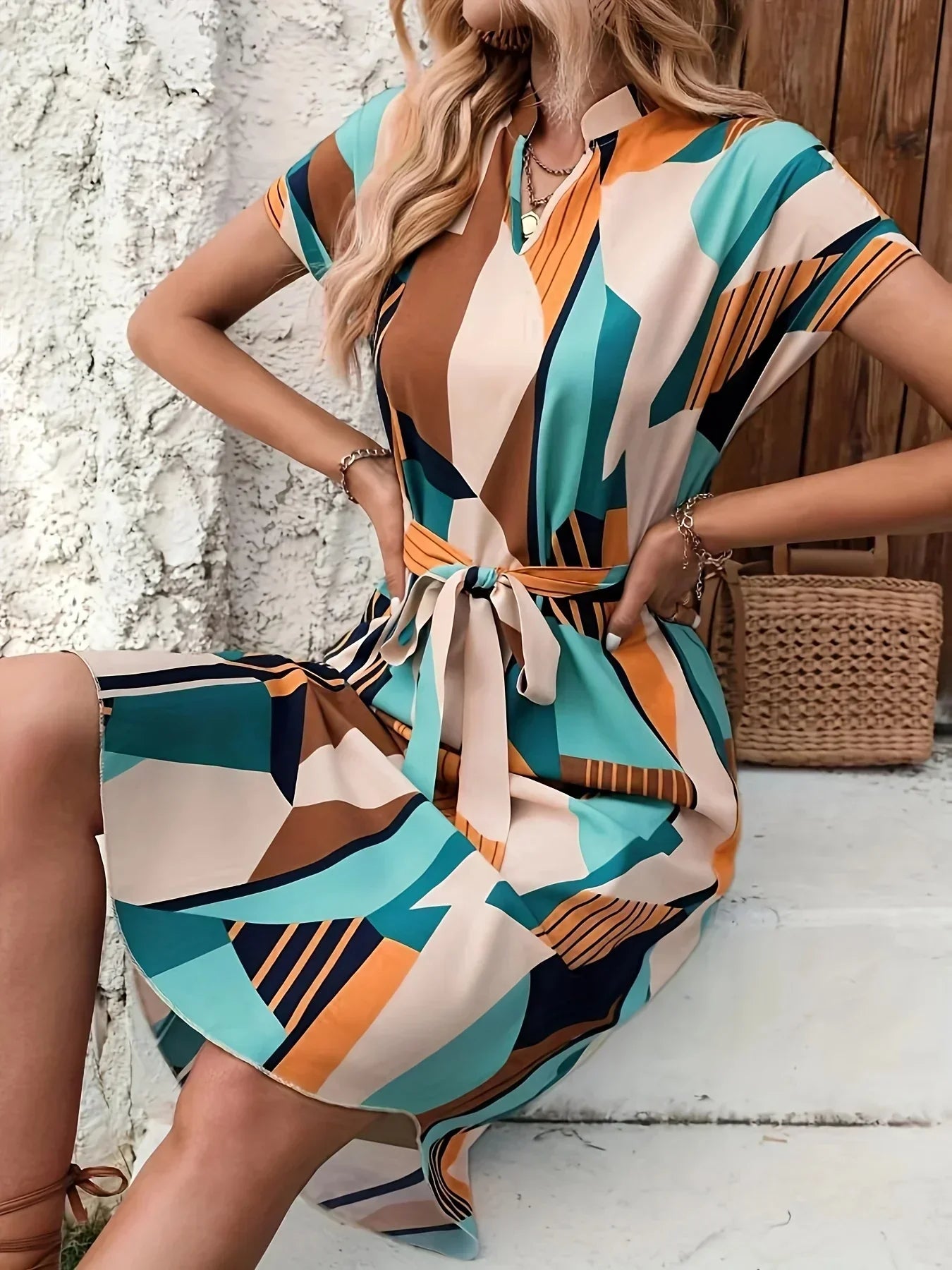 EP | La robe midi sans effort d'Ella avec un décolleté en V pour un style chic au quotidien