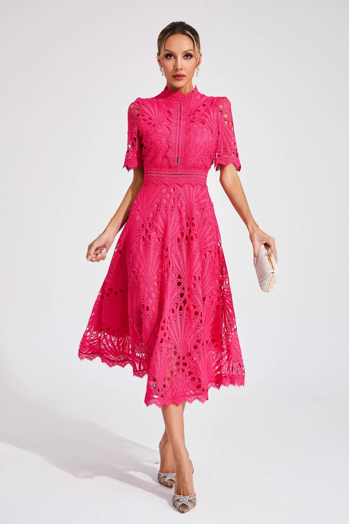 EP | Robe midi élégante en dentelle pour femme