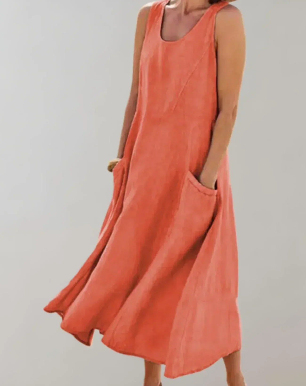 EP | Jolie - Robe midi sans manches en lin de coton