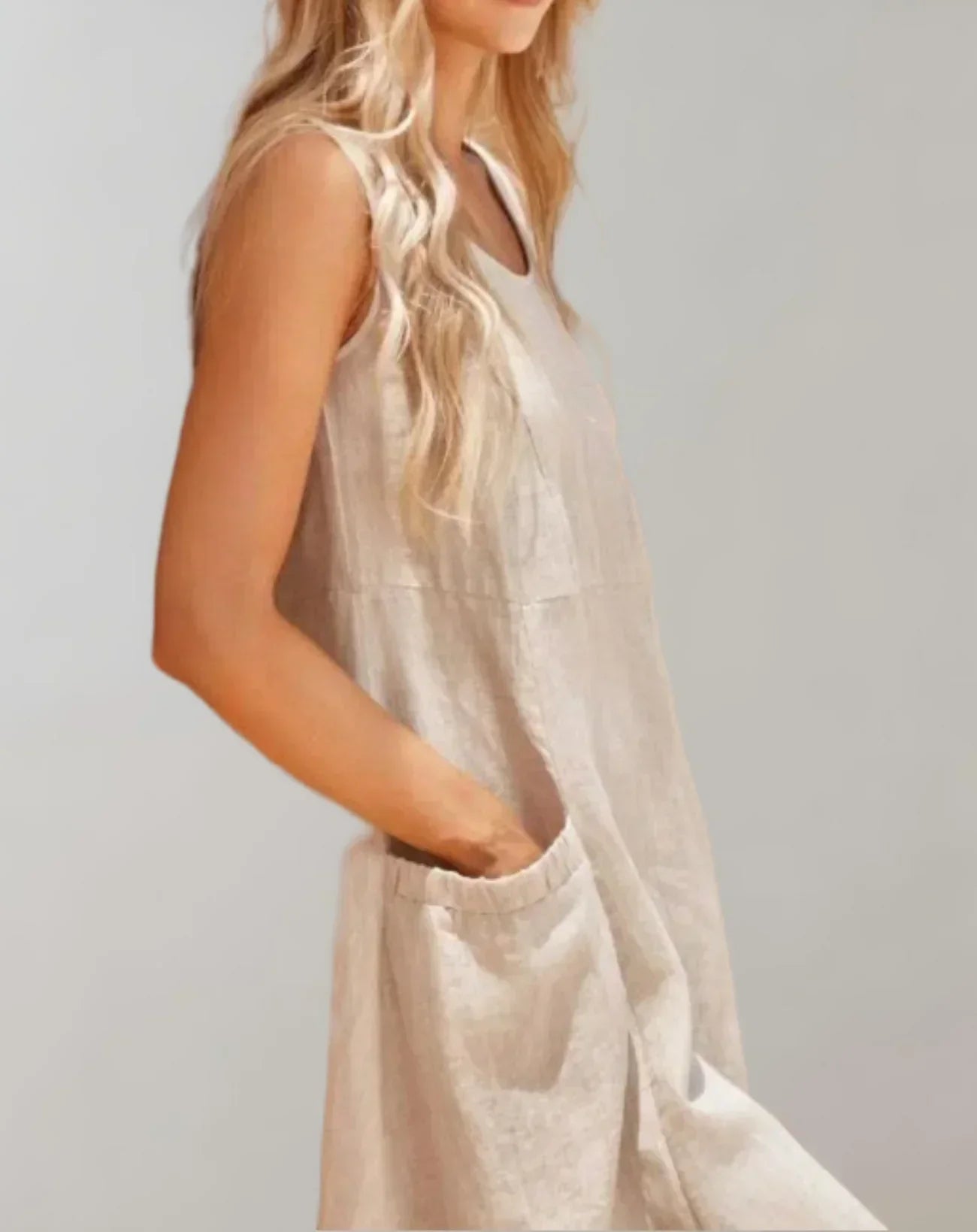 EP | Jolie - Robe midi sans manches en lin de coton