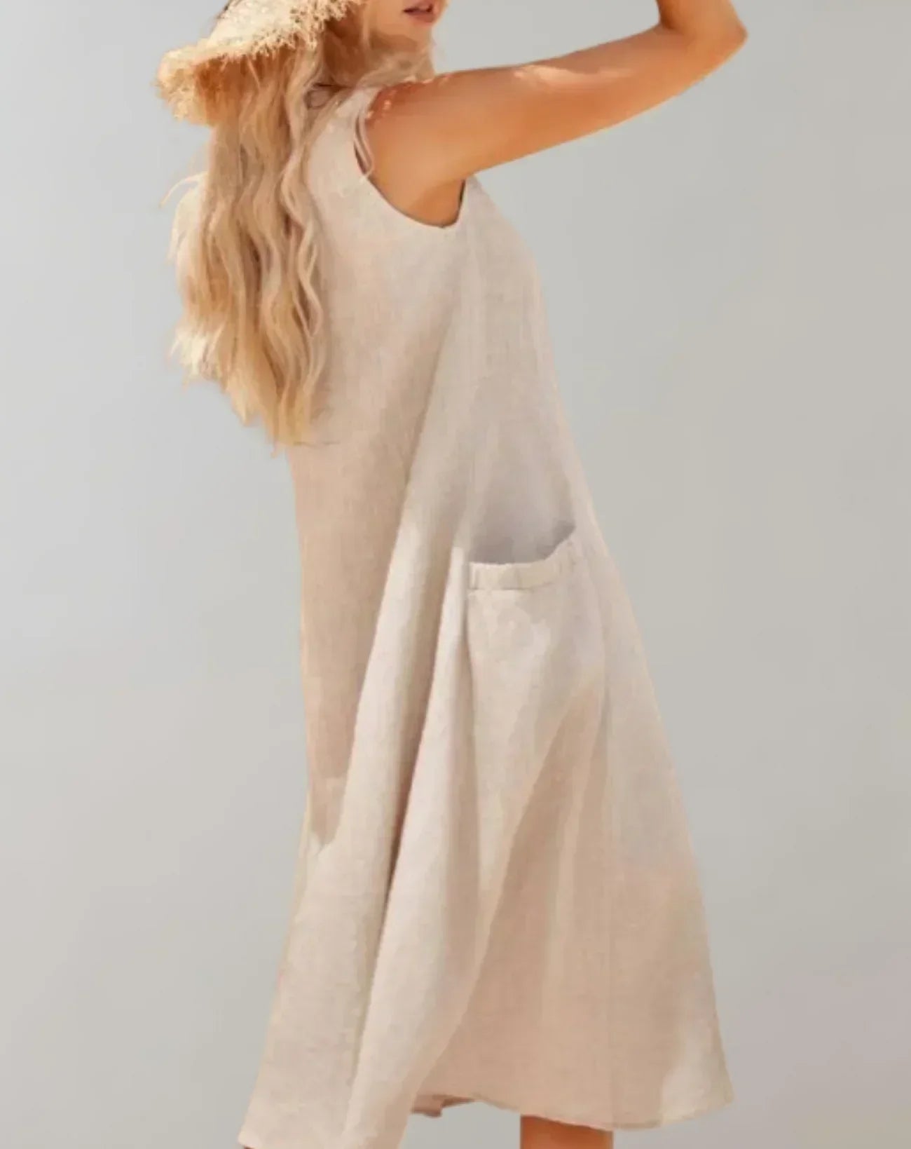 EP | Jolie - Robe midi sans manches en lin de coton