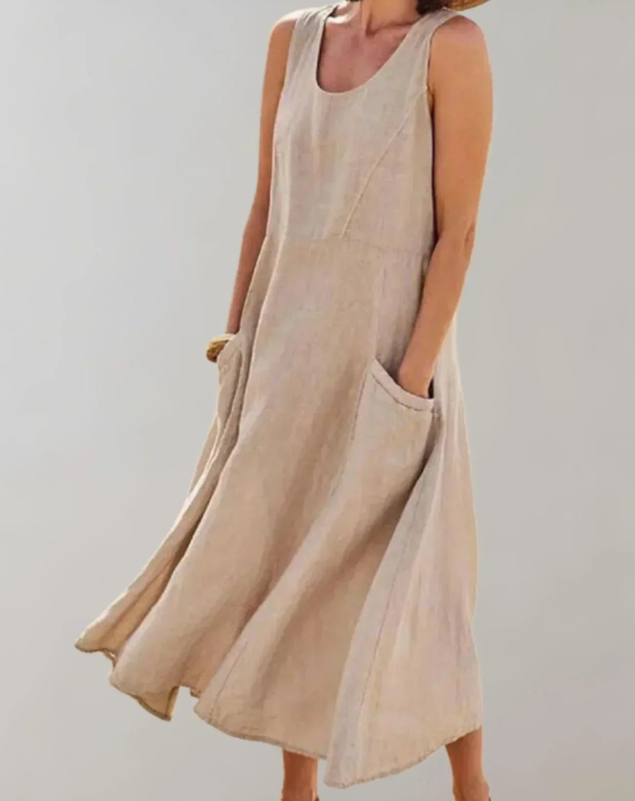 EP | Jolie - Robe midi sans manches en lin de coton