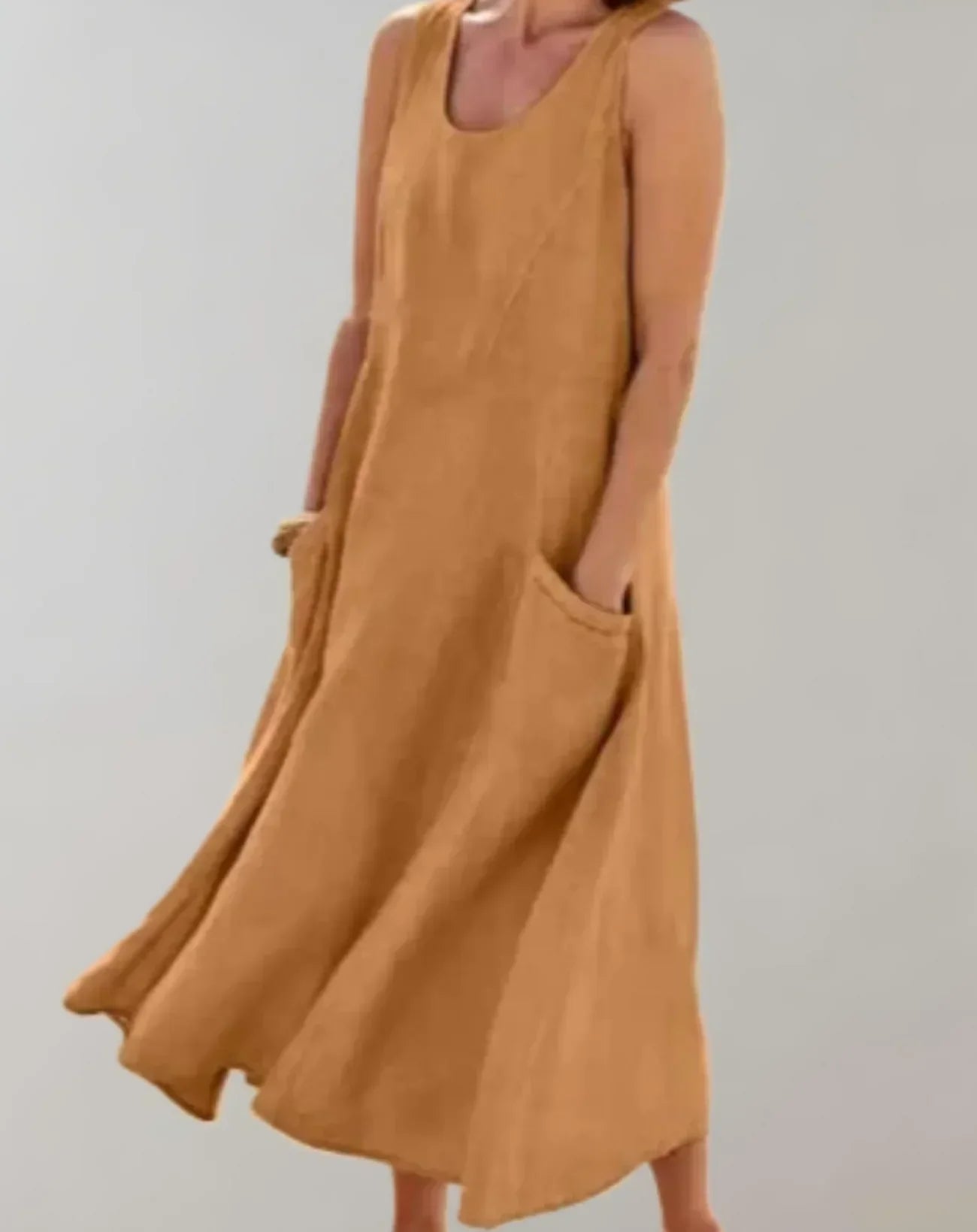 EP | Jolie - Robe midi sans manches en lin de coton