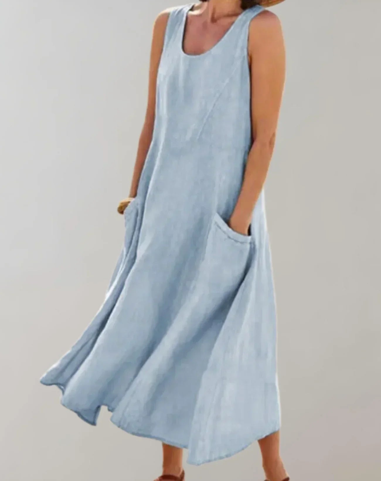 EP | Jolie - Robe midi sans manches en lin de coton