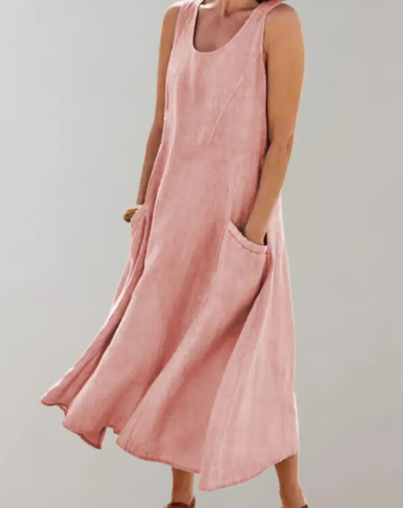 EP | Jolie - Robe midi sans manches en lin de coton
