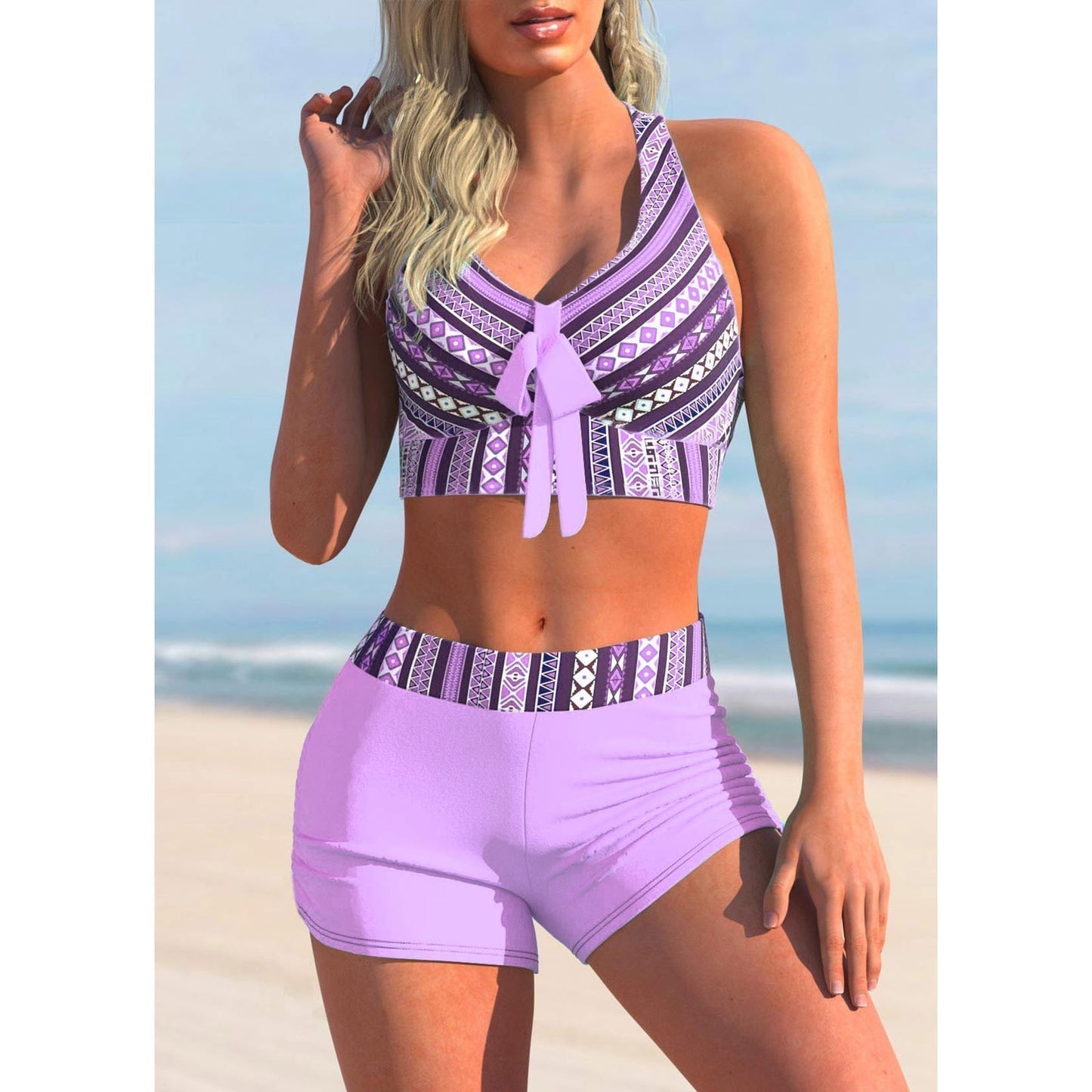 EP | Haut dos nu avec short taille haute 2 pièces maillot de bain